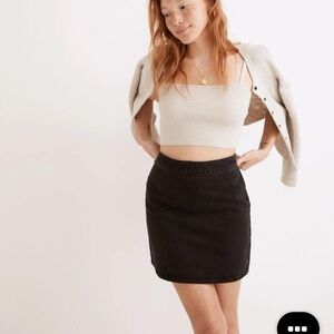 Classic Black Denim Skirt